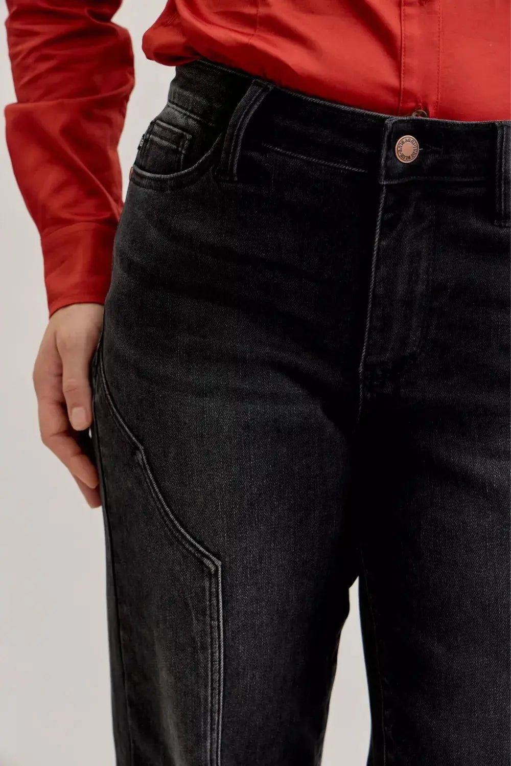 Judy Blue Jeans - Mid Rise Straight Western Seam Detail Jeans