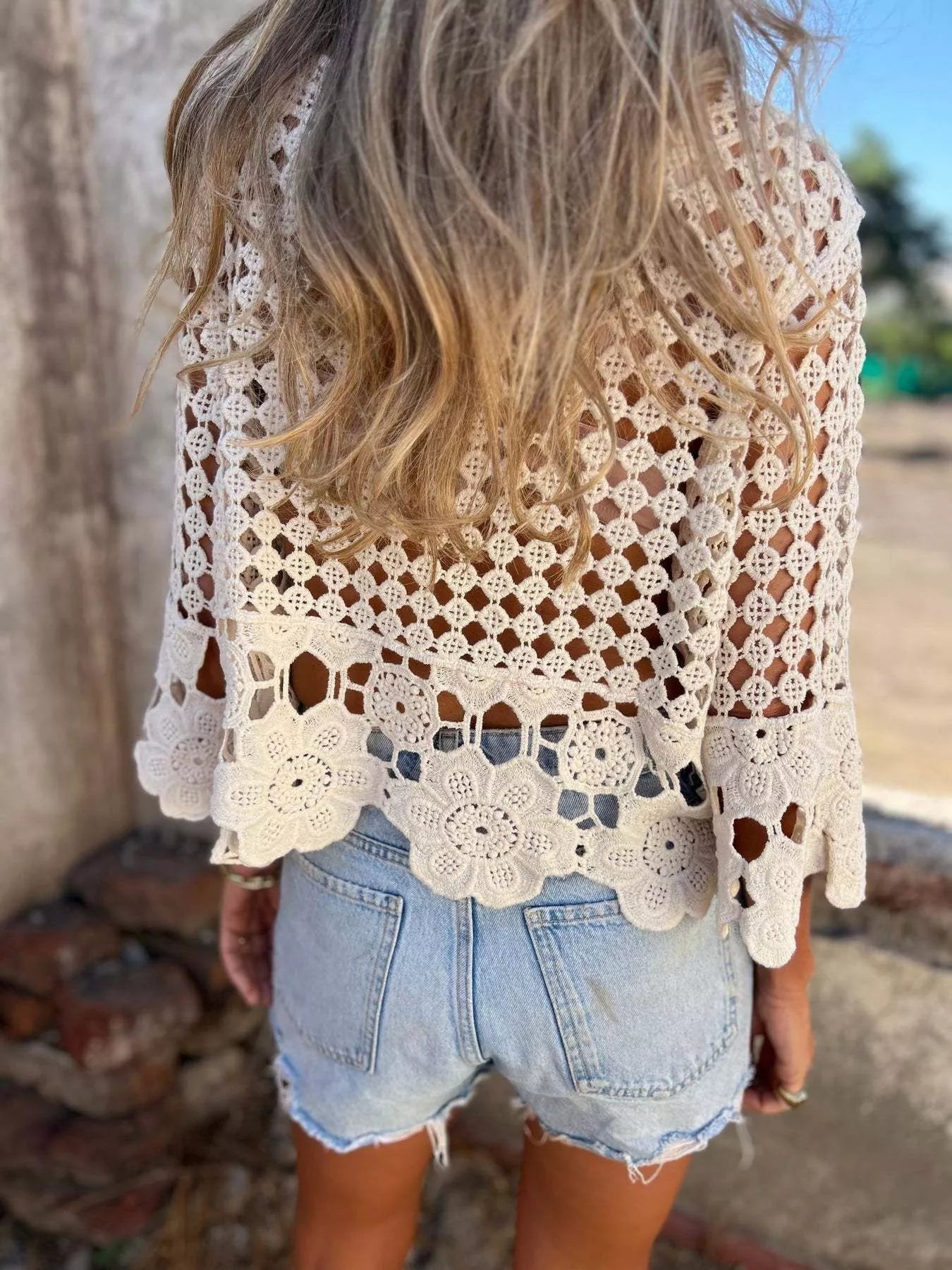 Tassel Crochet Knit Cover Up