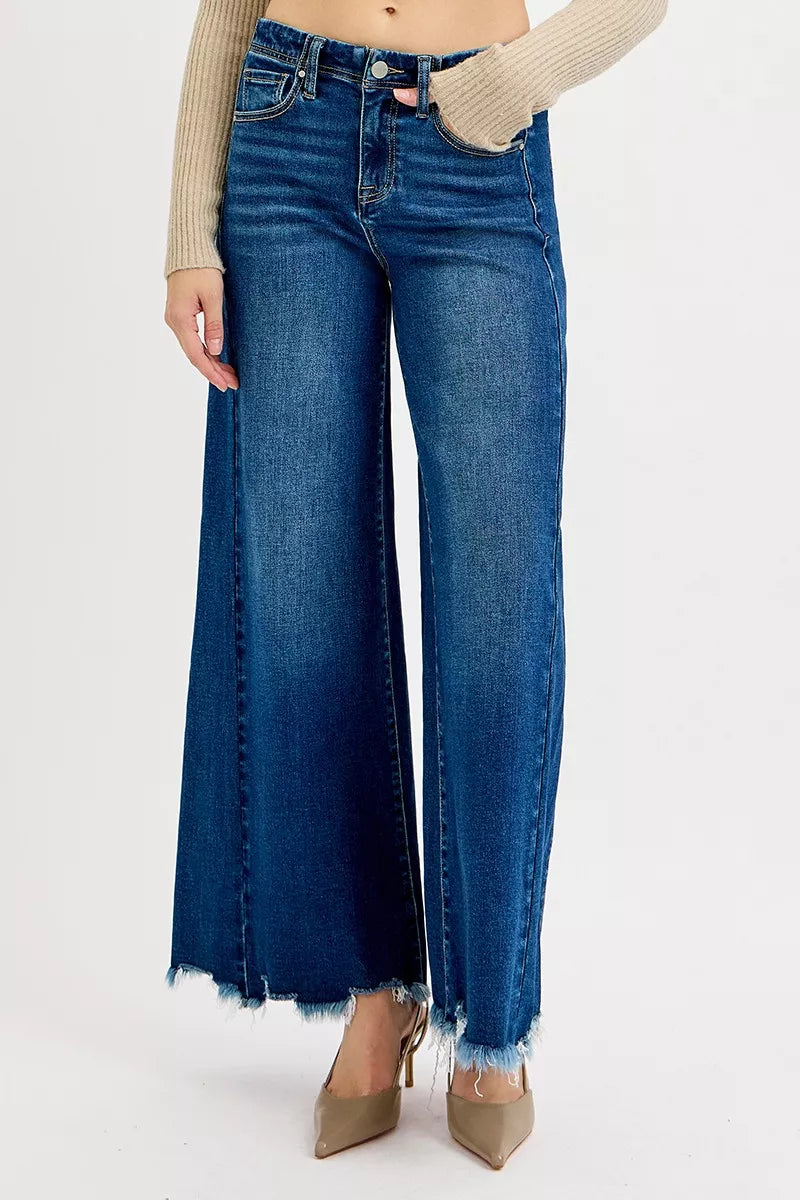 RISEN Jeans - Full Size High Rise Ankle Wide Jeans