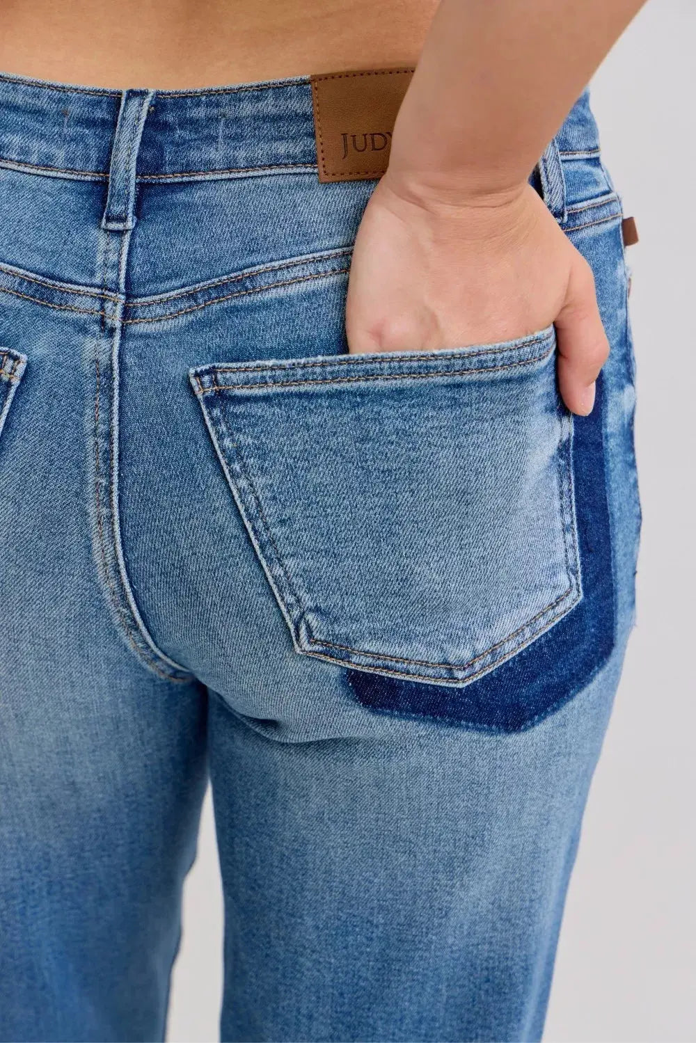 Judy Blue Jeans - Plus Size Mid Rise Boyfriend Destroy Jeans with Release Hem