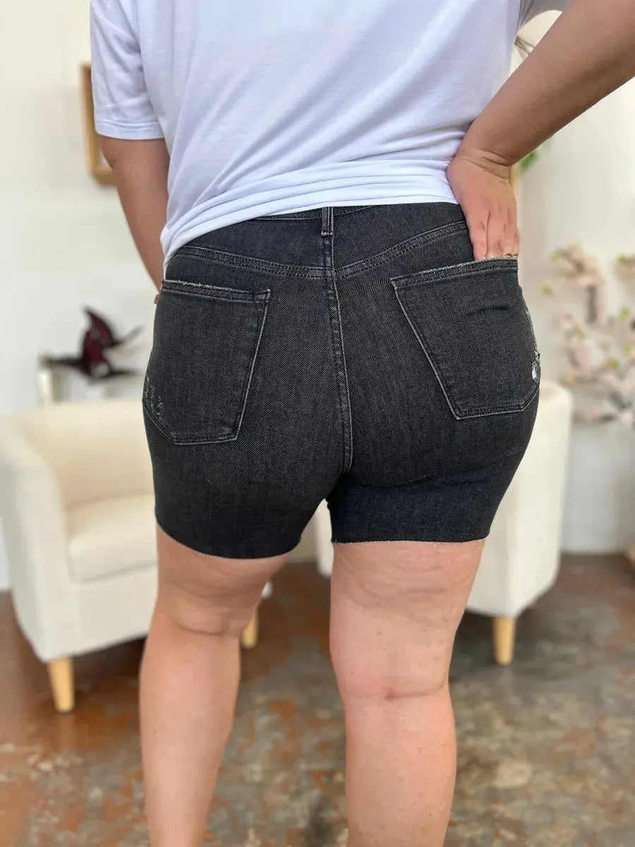 Judy Blue Jeans - Full Size High Waist Rigid Magic Denim Shorts