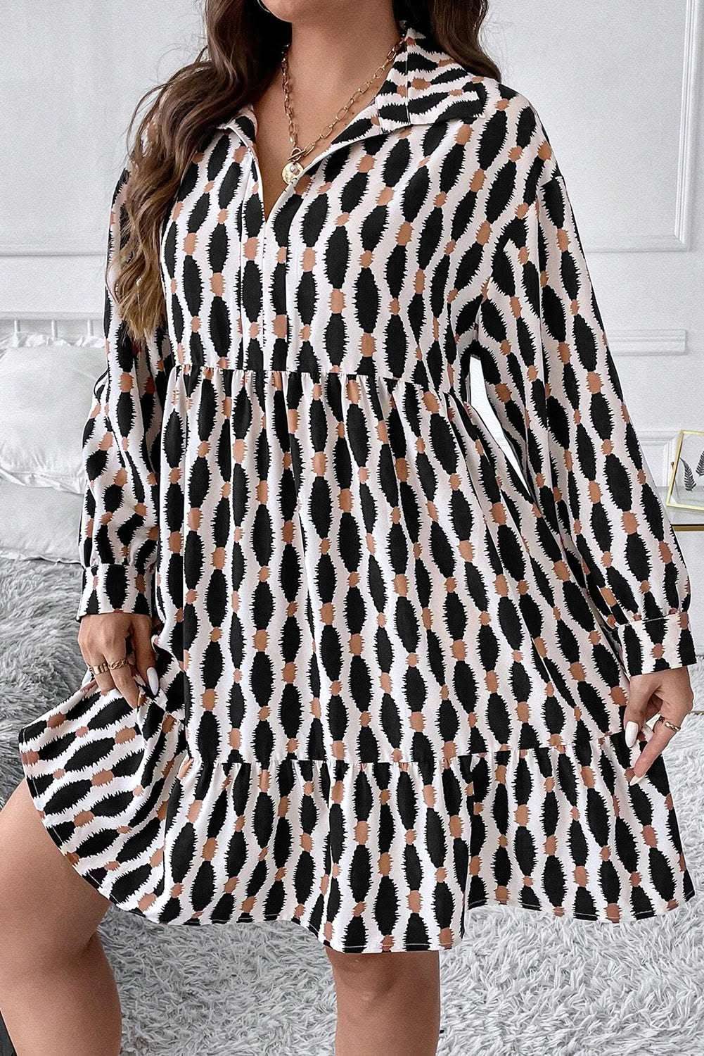 Dresses Apricot Plus Size V-Neck Mini Dress by Love Salve