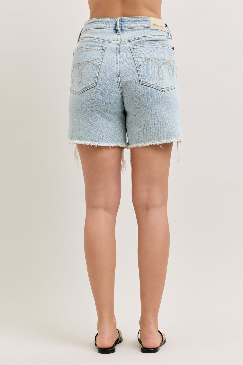 Judy Blue High Waisted Rigid Magic Dad Shorts with Cell Phone Back Pockets