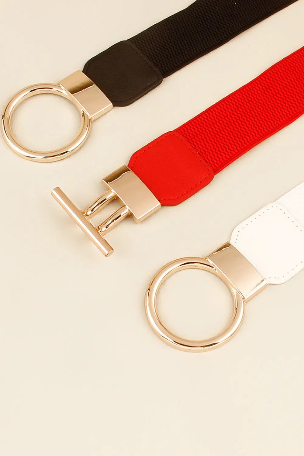 Zinc Alloy Circle Shaped Buckle PU Leather Belt