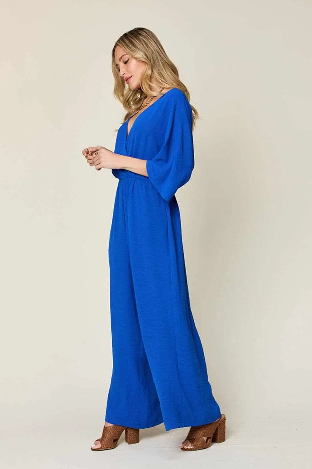 Trendsi Surplice Wide Leg Jumpsuit - Chic & Elegant