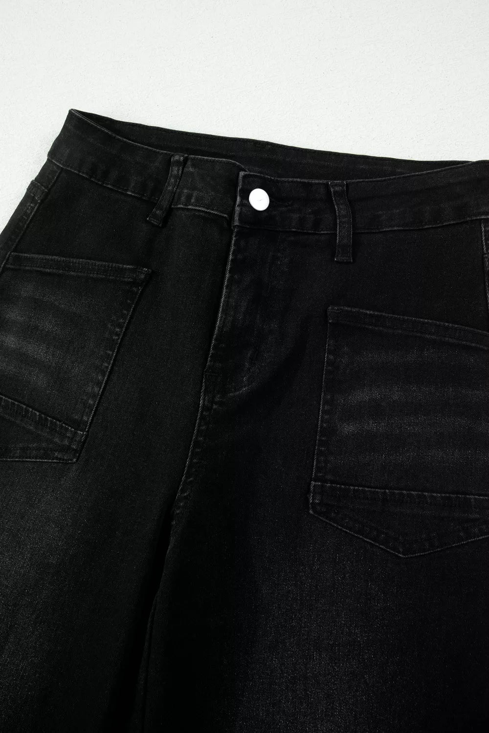 Raw Hem Cropped Straight Leg Jeans