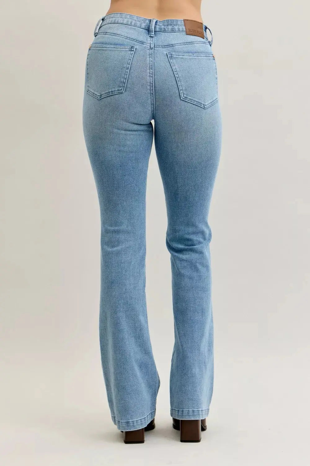 Judy Blue Jeans - Full Size Mid Rise Bootcut Jeans with Contrast Wash & Front Patch Pockets
