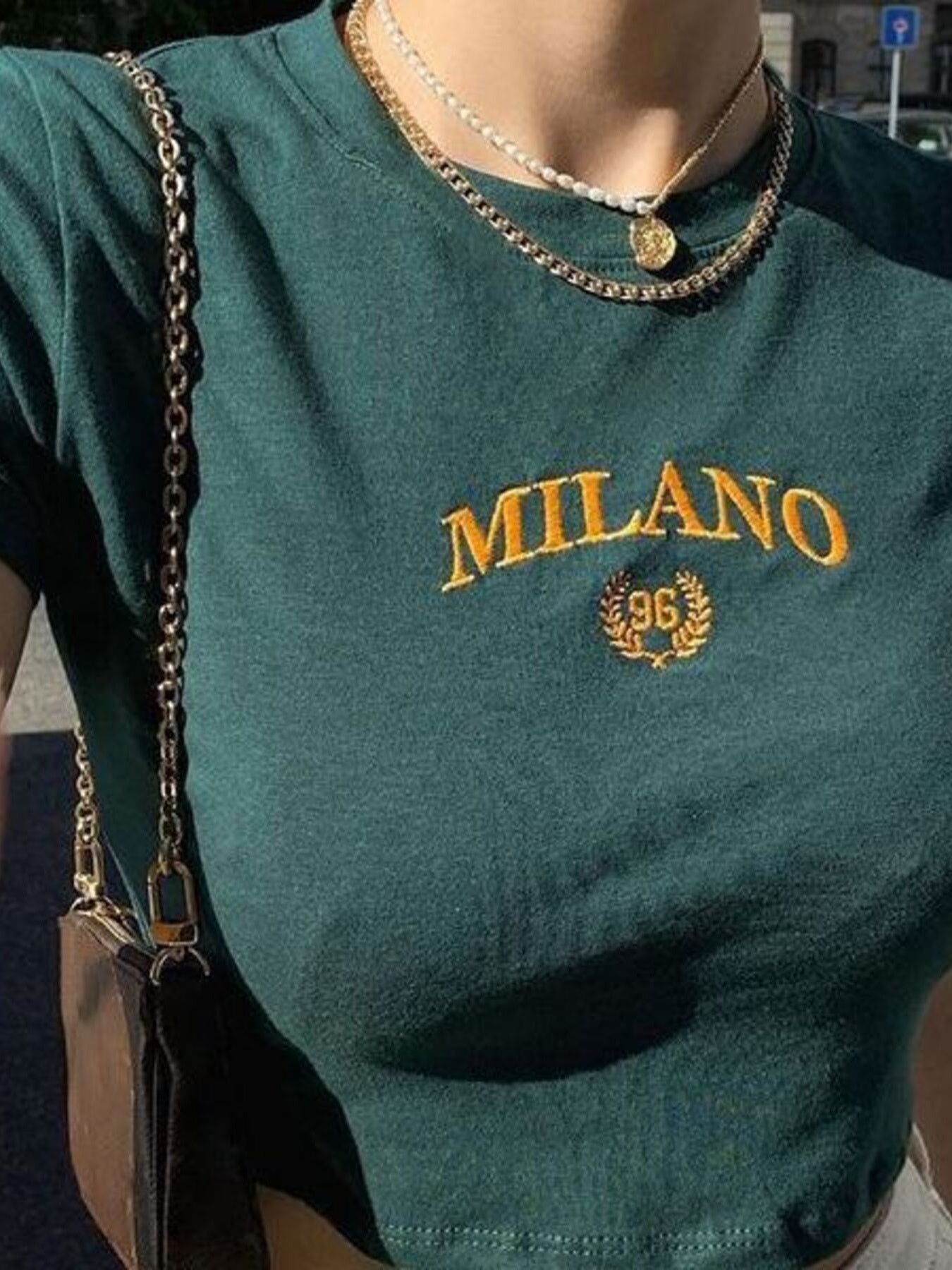 Milano Embroidered Cropped T Shirt