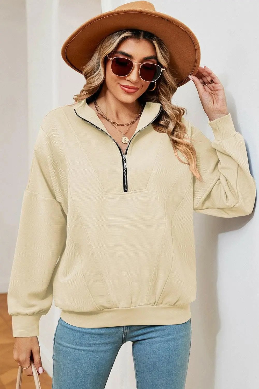Half-Zip Sweatshirt Women's — Casual Comfort Pullover
