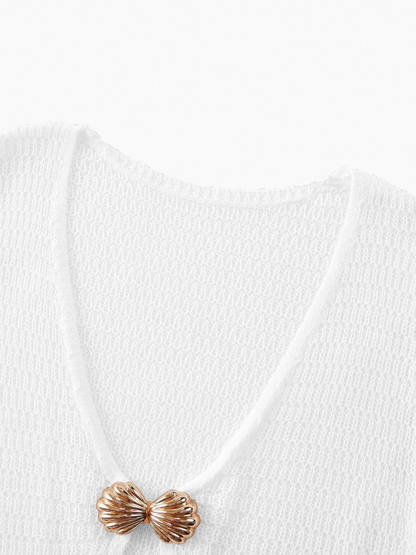 Crochet Knit Long Sleeve Cover Up Dress