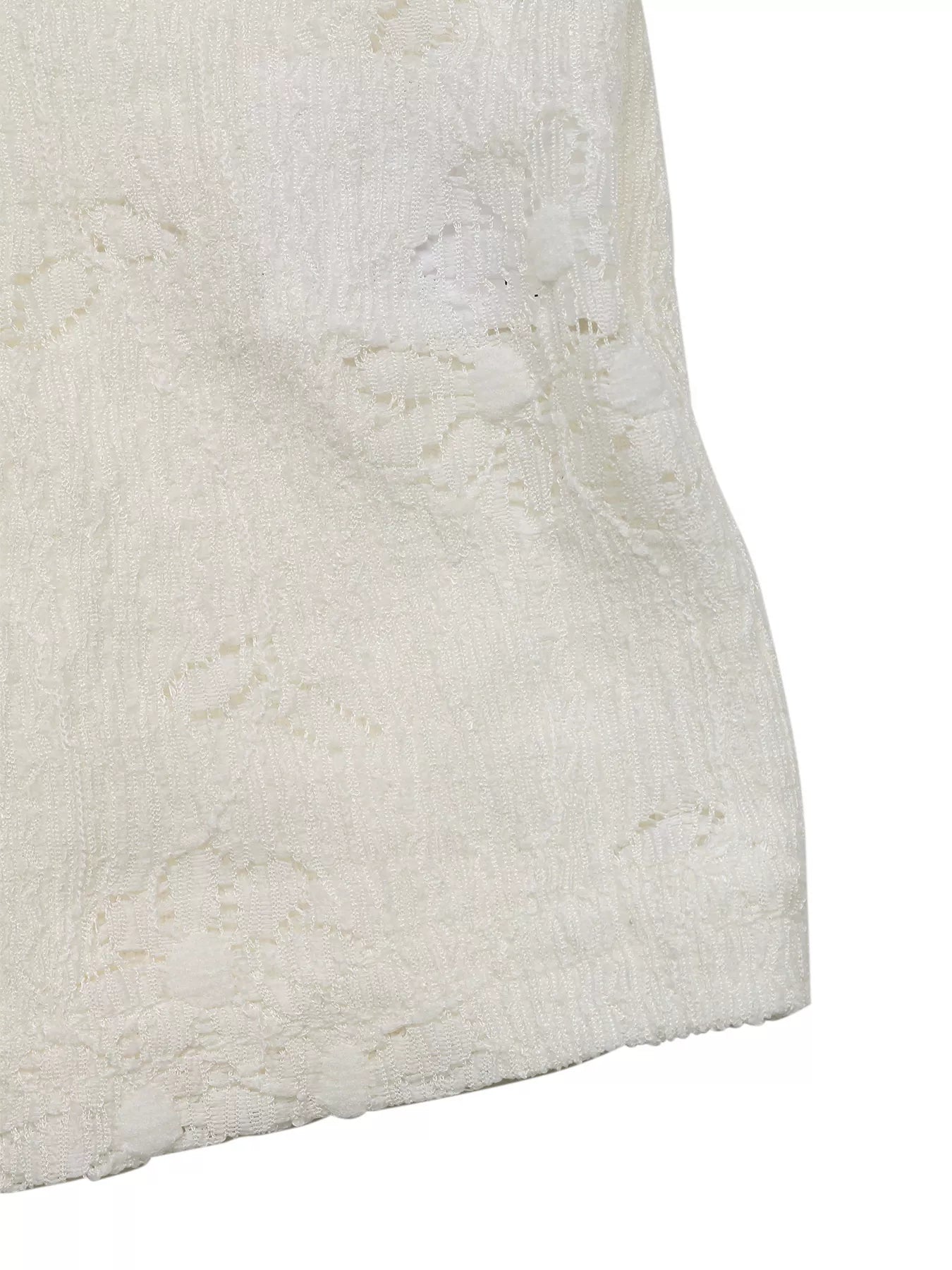 Tie-Front Ruffle Hem Lace Cami Tank