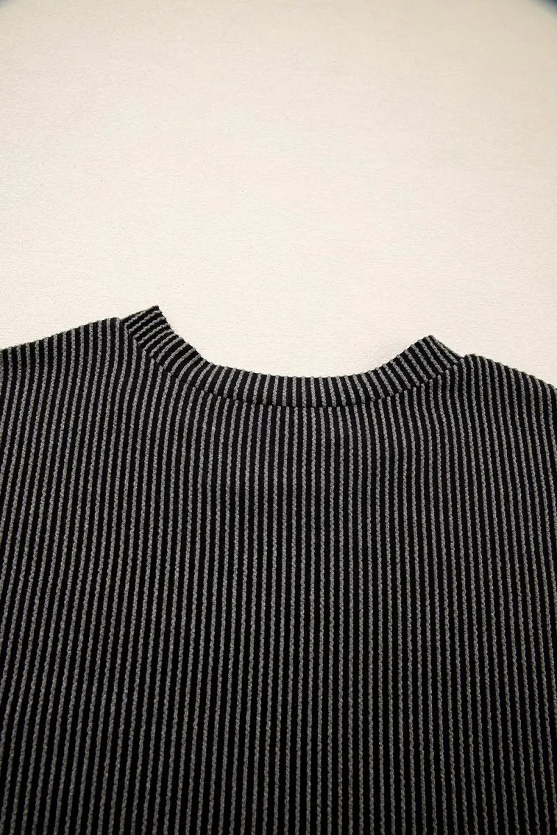 T-Shirts Love Salve Grey Knit Colorblock Daily Wear T-Shirt Casual, Pocketed