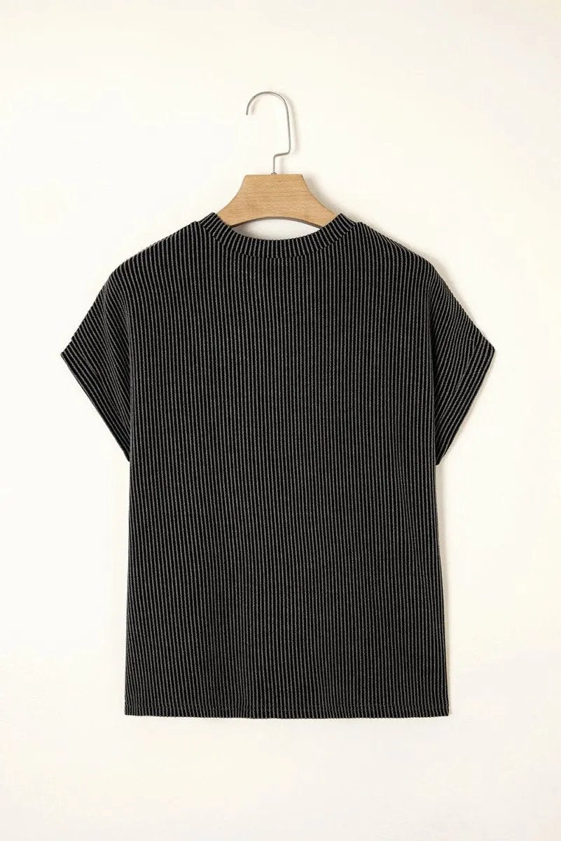 T-Shirts Love Salve Grey Knit Colorblock Daily Wear T-Shirt Casual, Pocketed