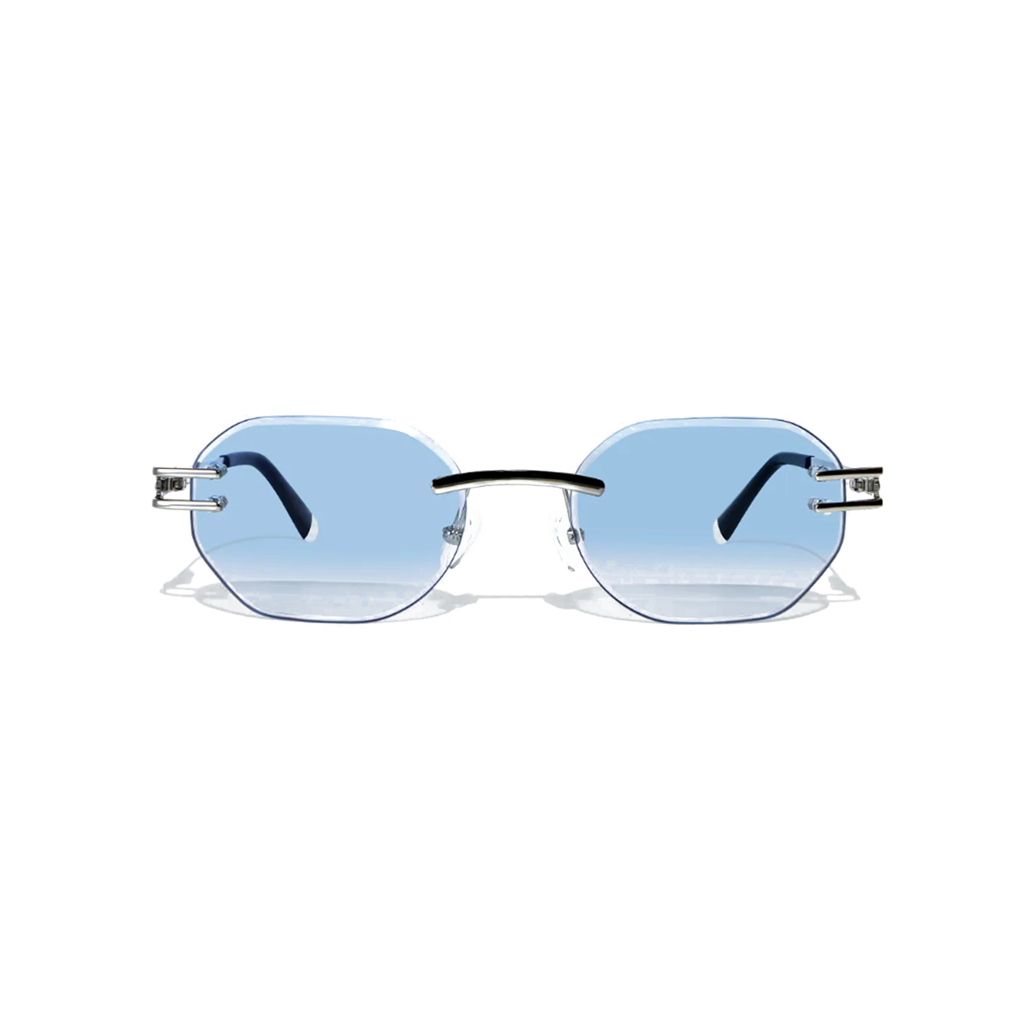 Carter Bleu 54mm Rimless Sunglasses | Blue