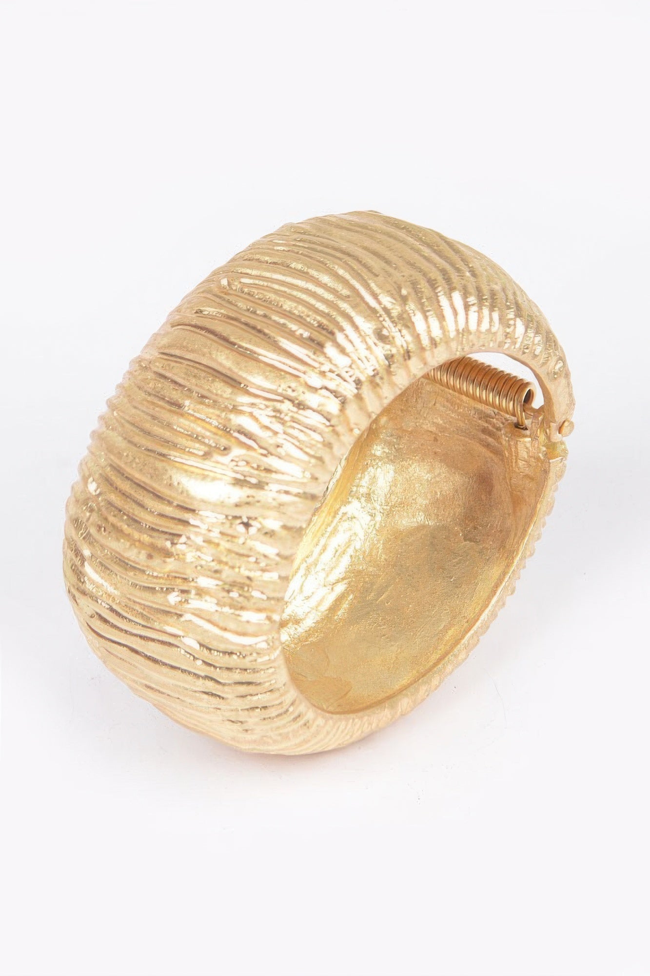 Cast Metal Spring Hinge Cuff Bracelet