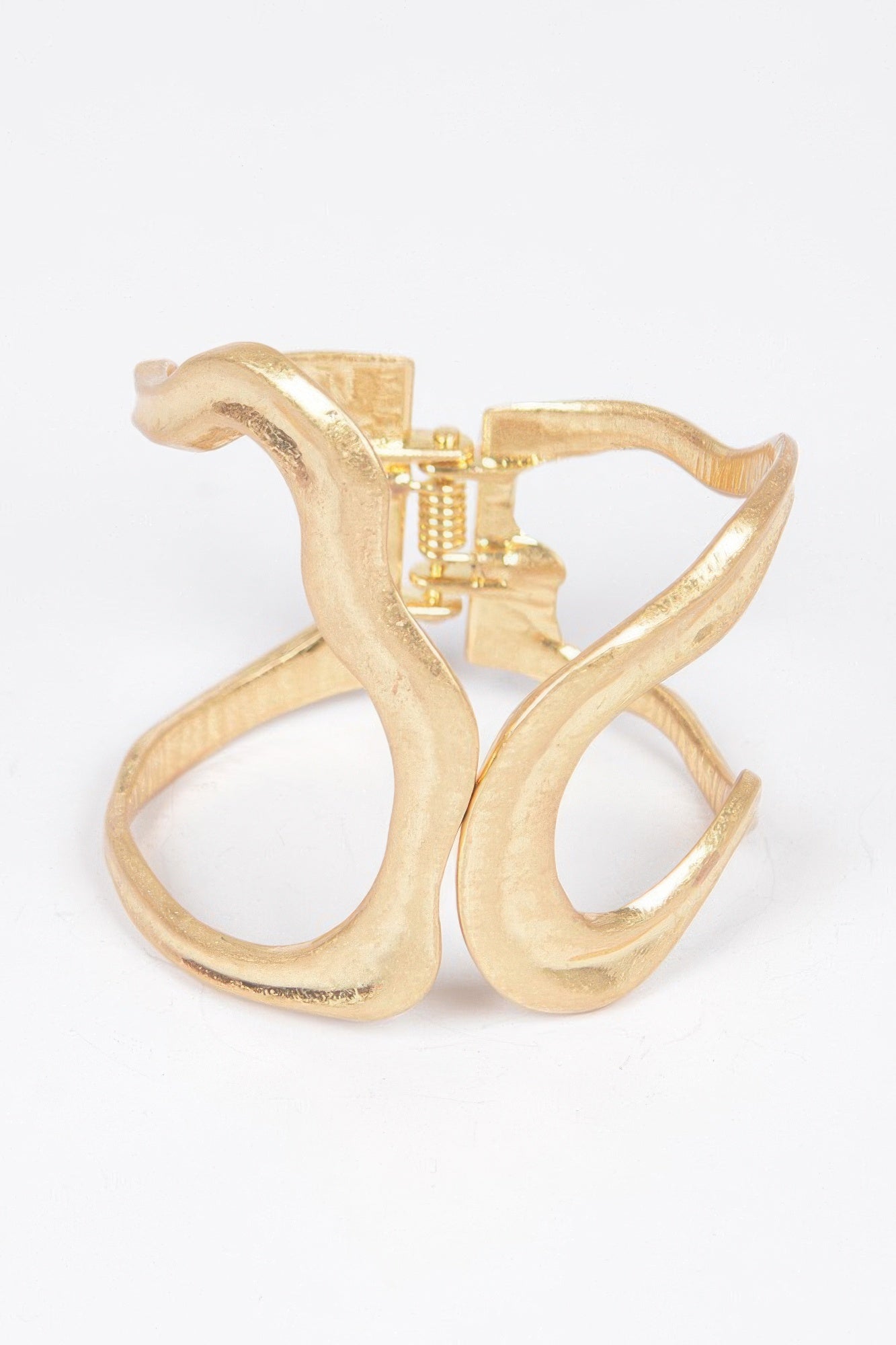 Cast Metal Spring Hinge Cuff Bracelet