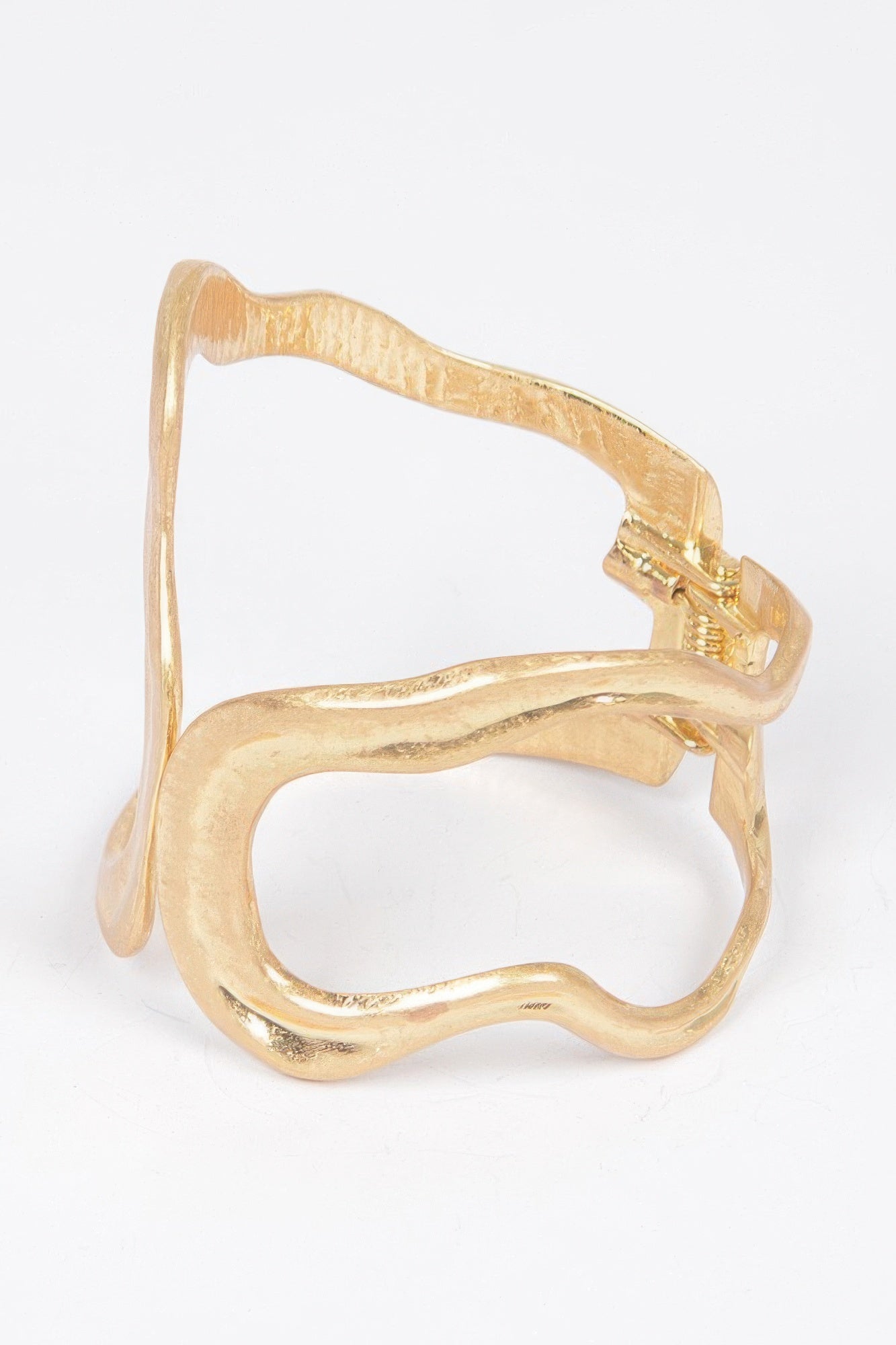 Cast Metal Spring Hinge Cuff Bracelet