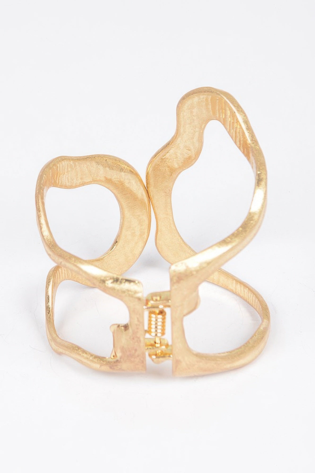Cast Metal Spring Hinge Cuff Bracelet