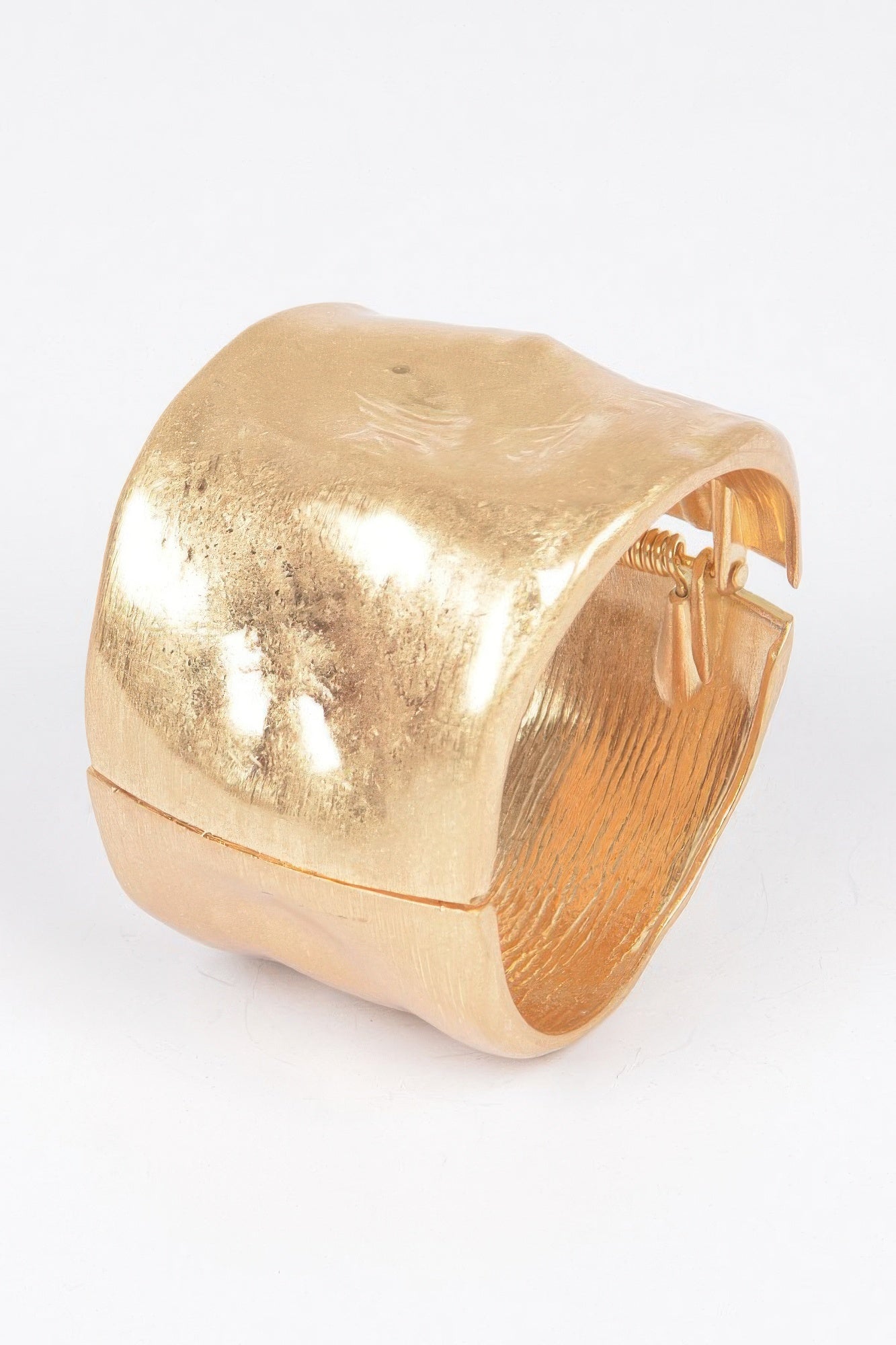 Cast Metal Spring Hinge Cuff Bracelet