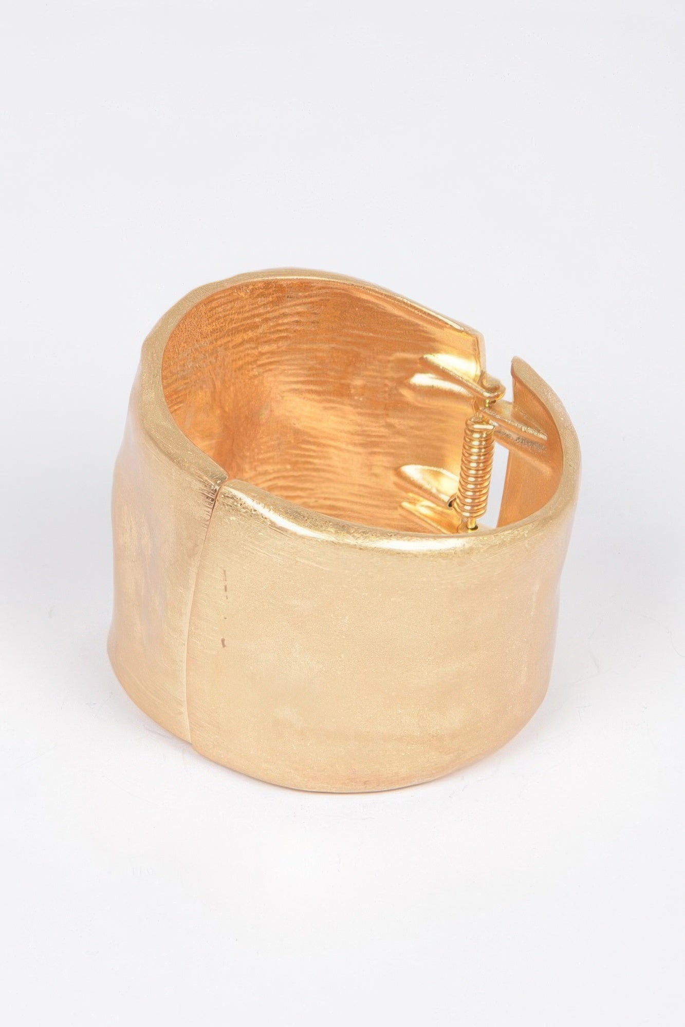Cast Metal Spring Hinge Cuff Bracelet