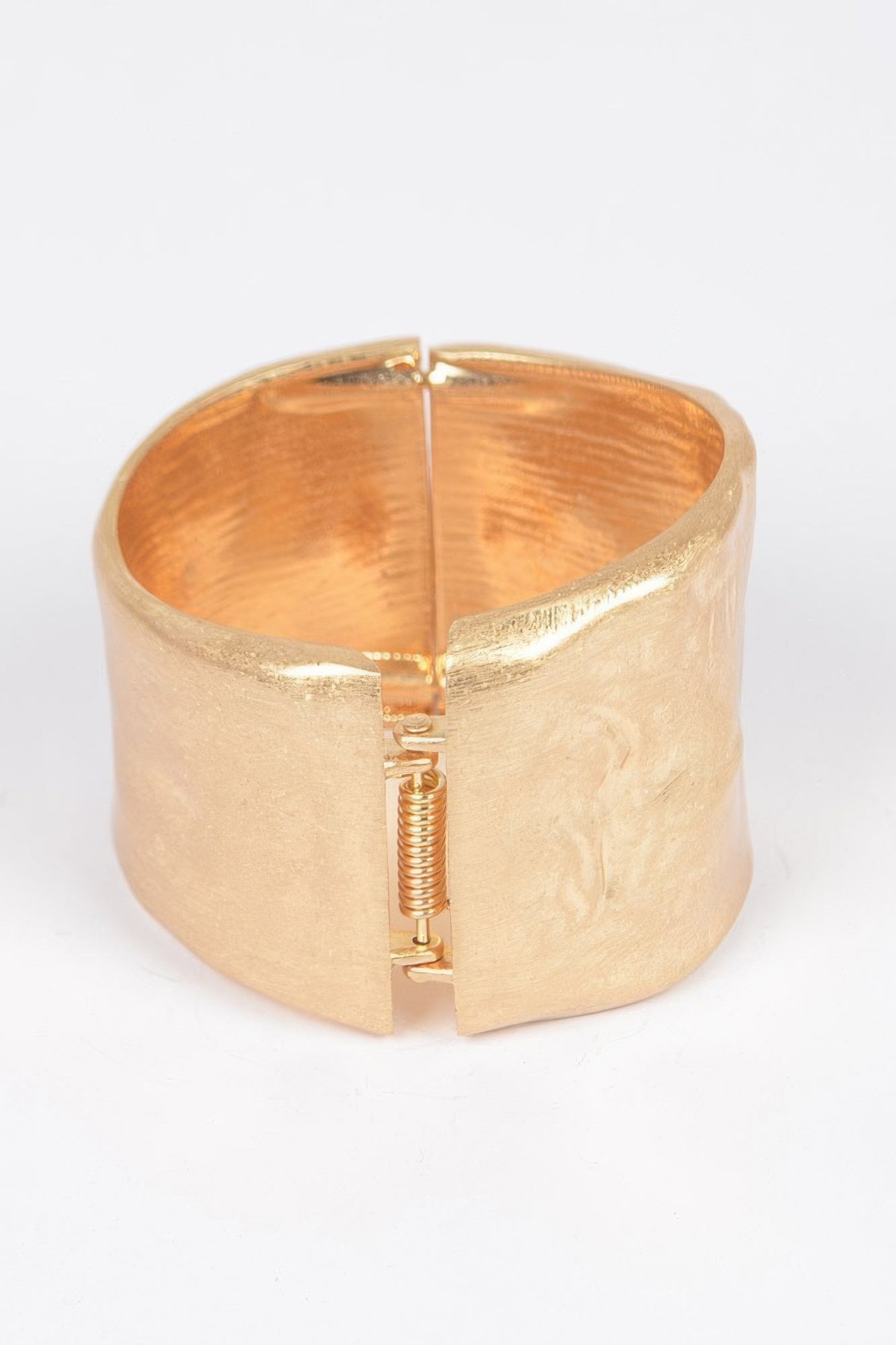 Cast Metal Spring Hinge Cuff Bracelet