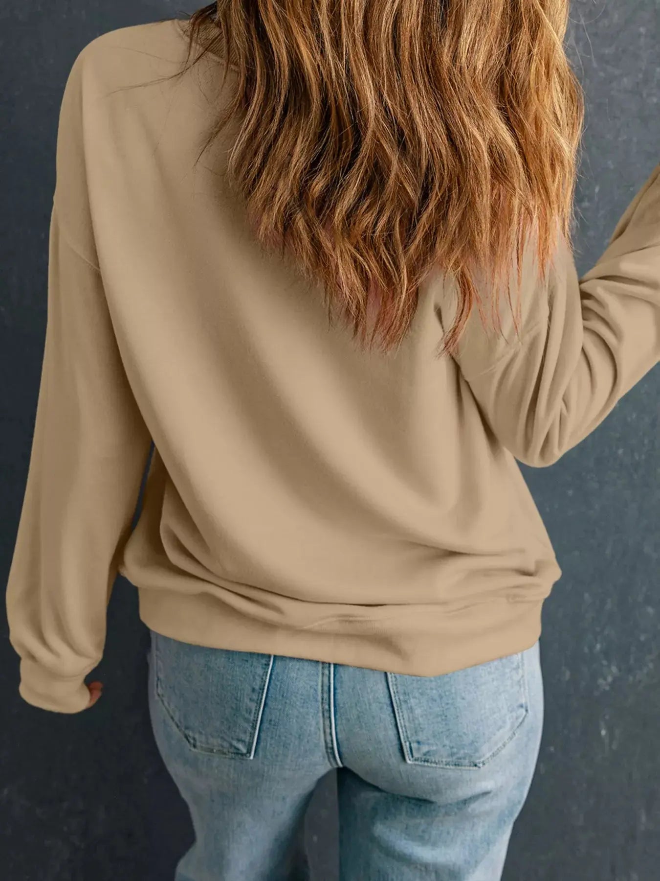 Drop Shoulder Floral Pumpkin Halloween Graphic Sweatshirt