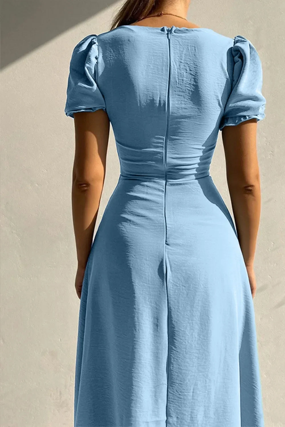 Sweetheart Neck Short Sleeve Dress