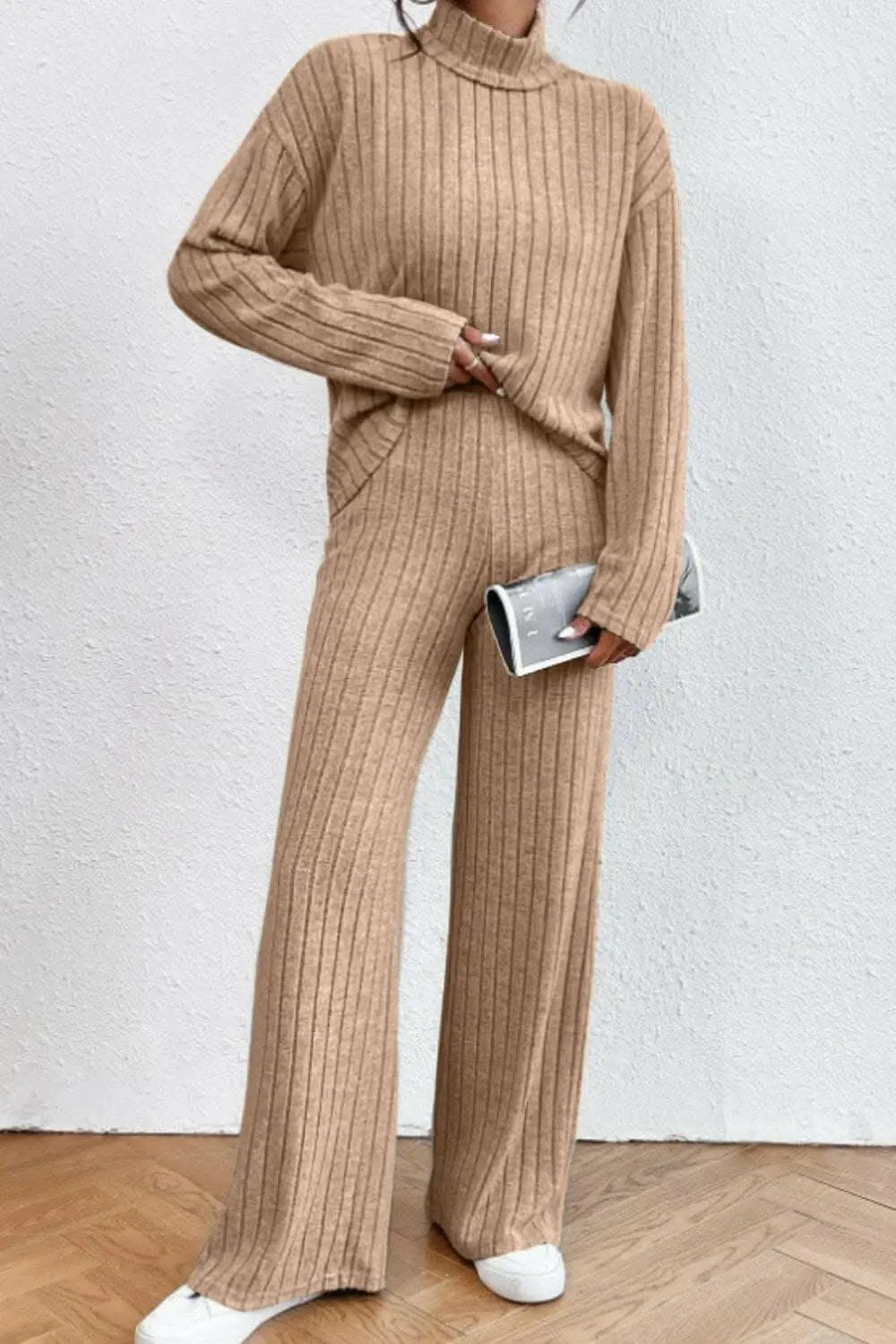 Trendsi Two-Piece Sets - Chic mock neck top & pants set - Premium Quality
