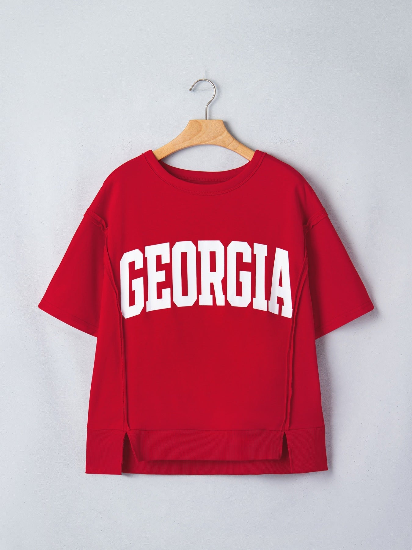 GEORGIA Raw Seam Oversized Drop Shoulder T Shirt