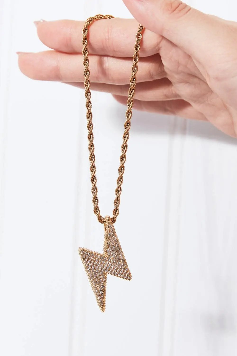 Hats Trendsi Brass Lightning Bolt Necklace