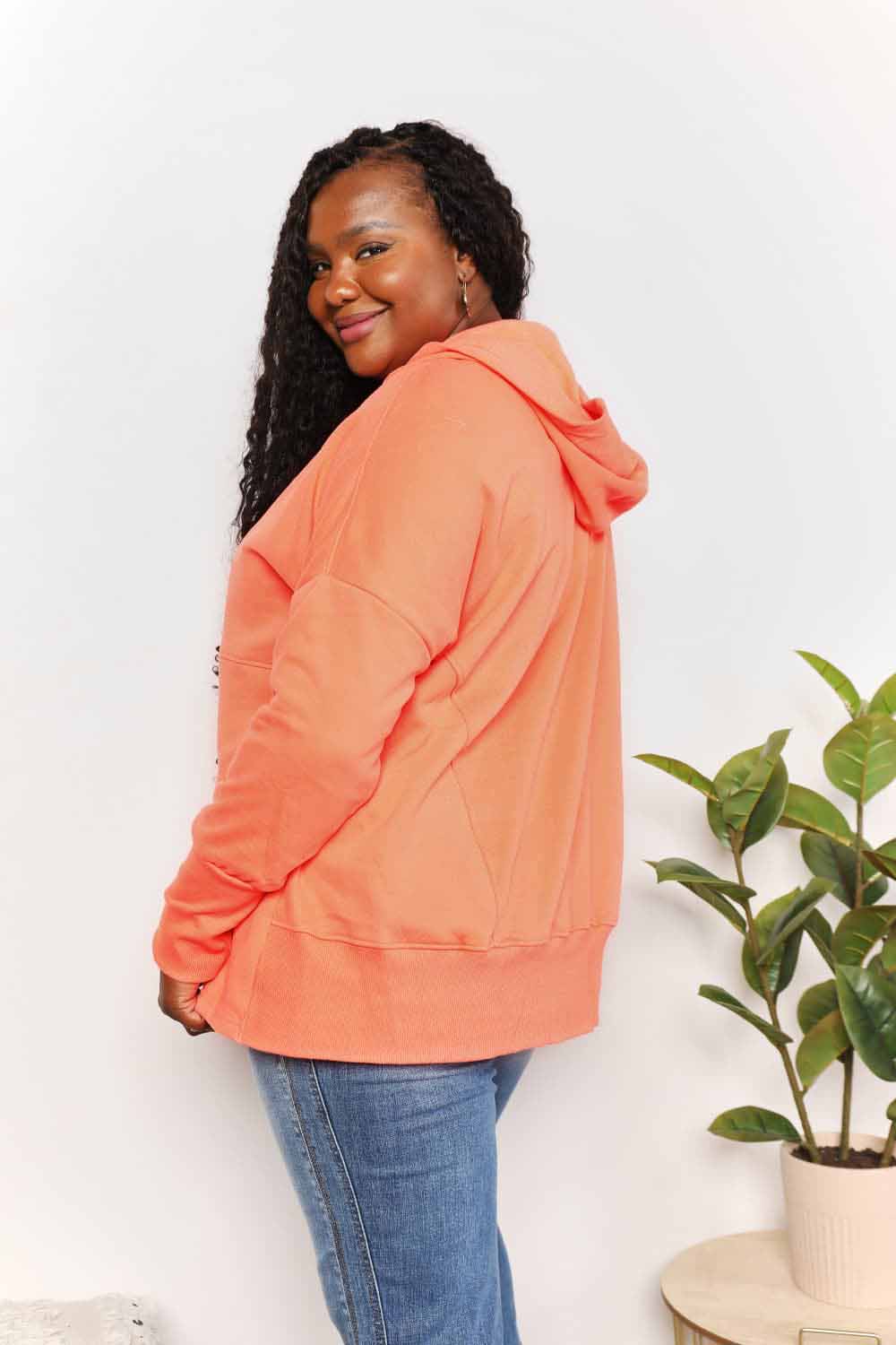 Jackets Trendsi Chic quarter-snap hoodie for women