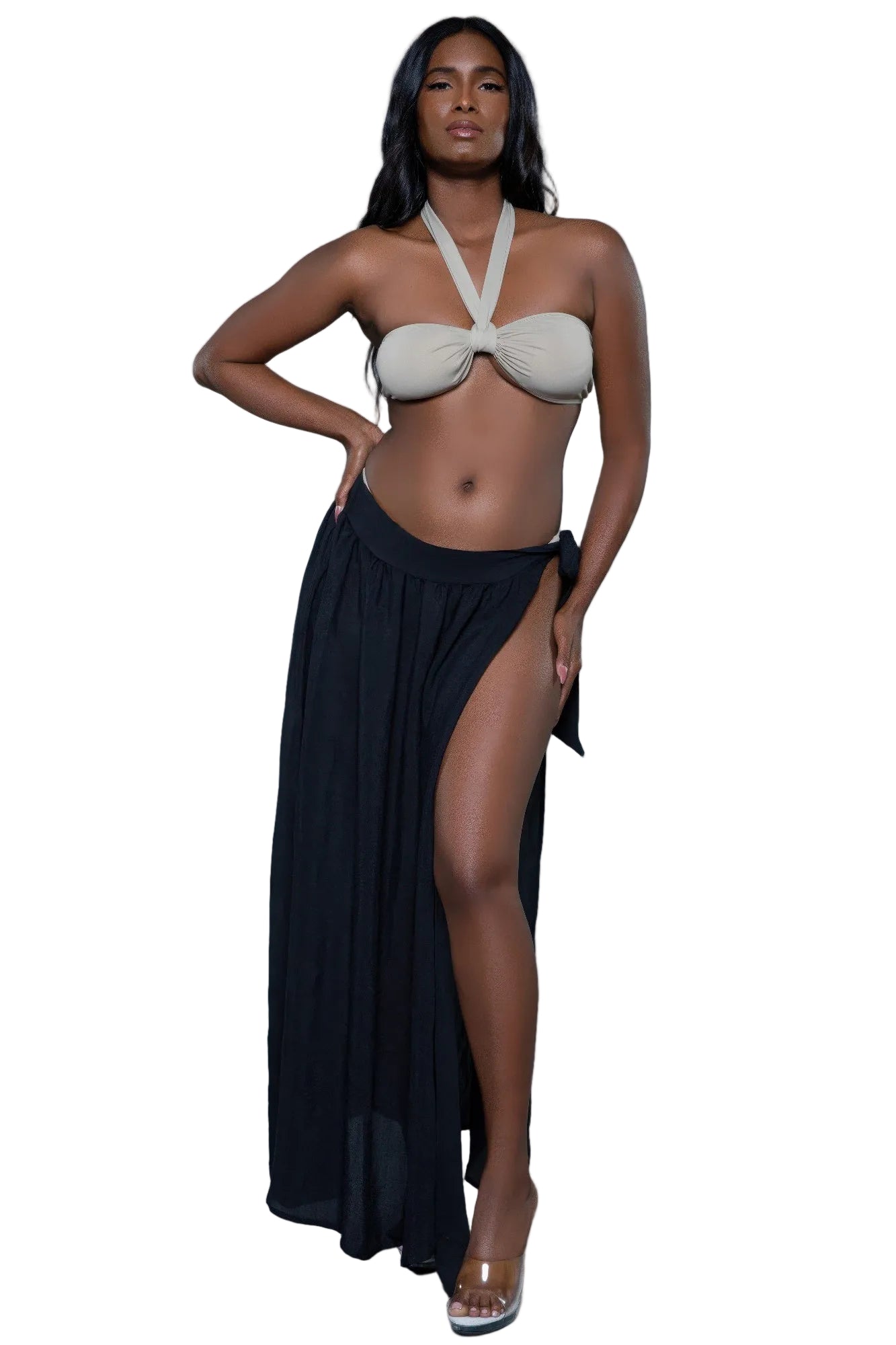 Black Cover-Up For Swimwear Skirt