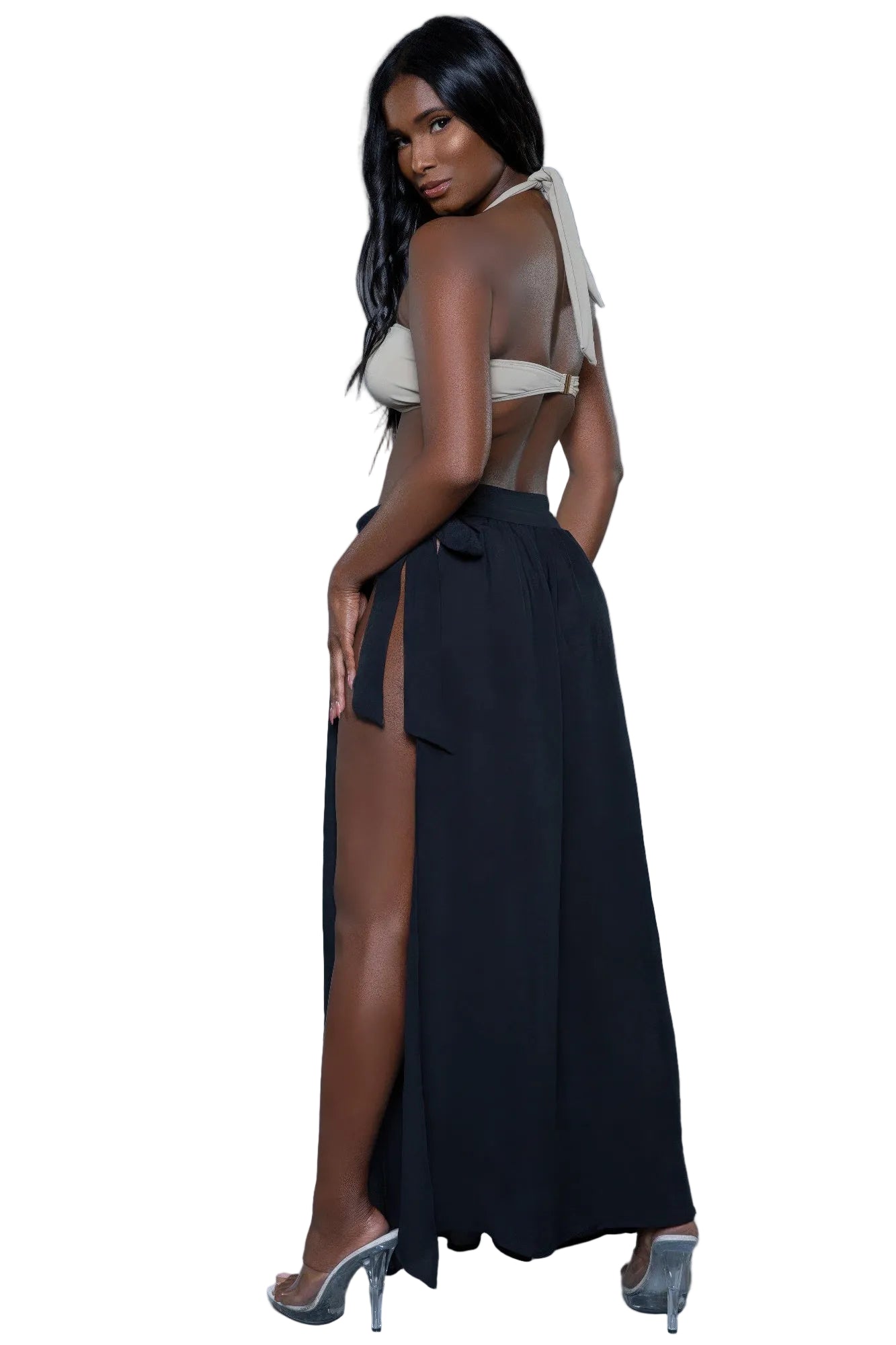 Black Cover-Up For Swimwear Skirt