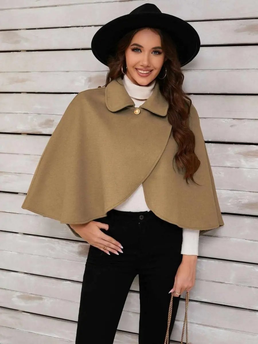 Hats Trendsi Collared Crop Cape Women's Fashion Top - Stylish & Trendy
