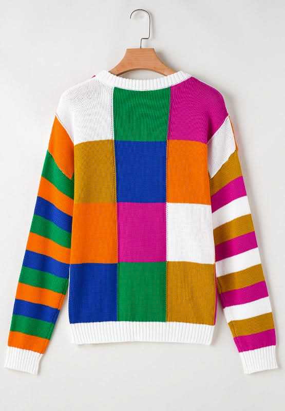 Trendsi Color Block Long Sleeve Sweater | Knit