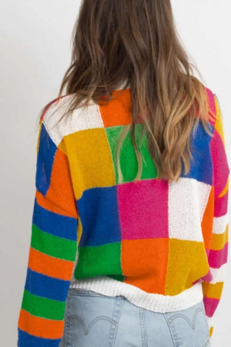 Trendsi Color Block Long Sleeve Sweater | Knit