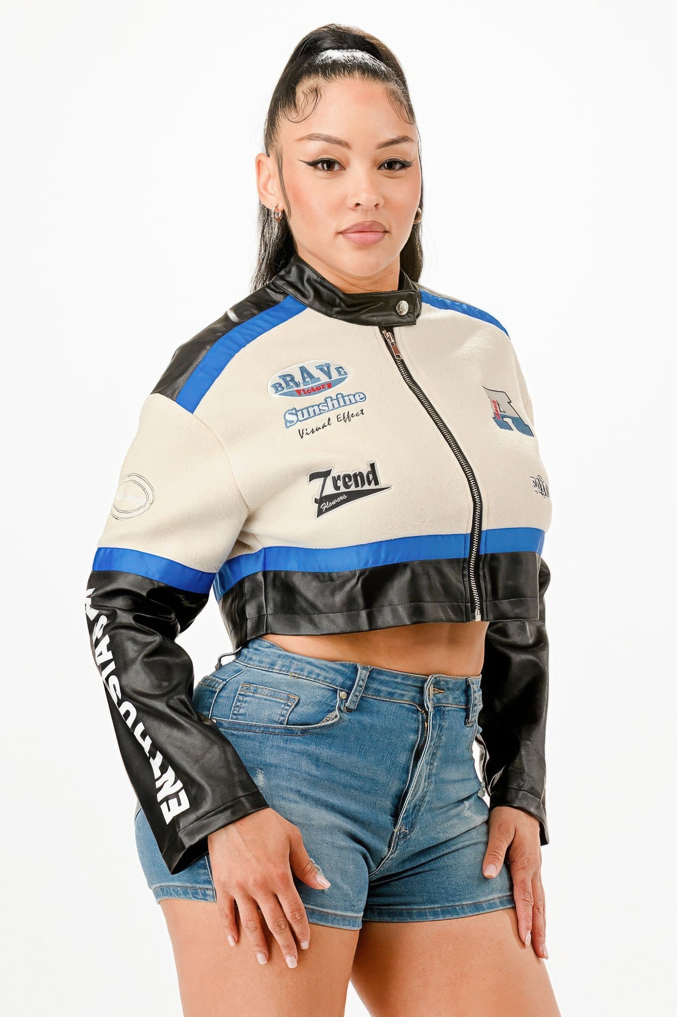 Colorblock Crop Jacket