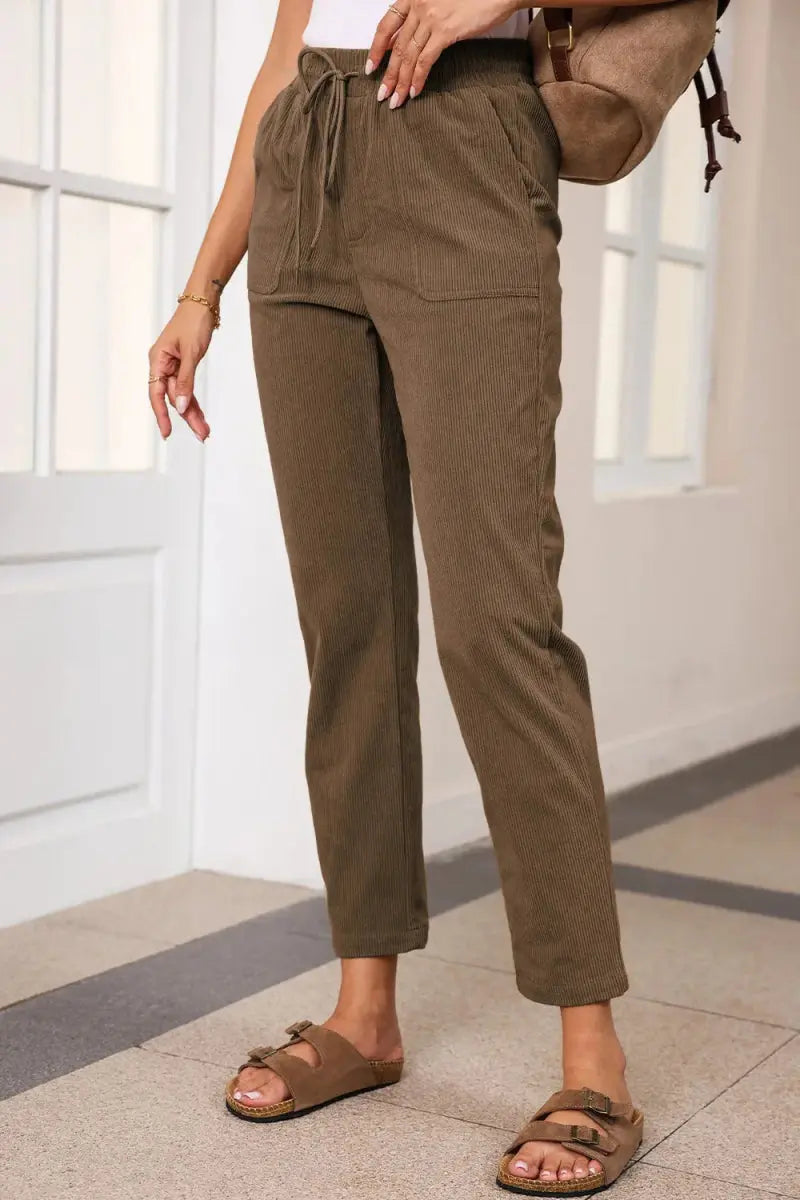 Trendsi Drawstring Pants Women's Casual Everyday Straight Leg with Pockets