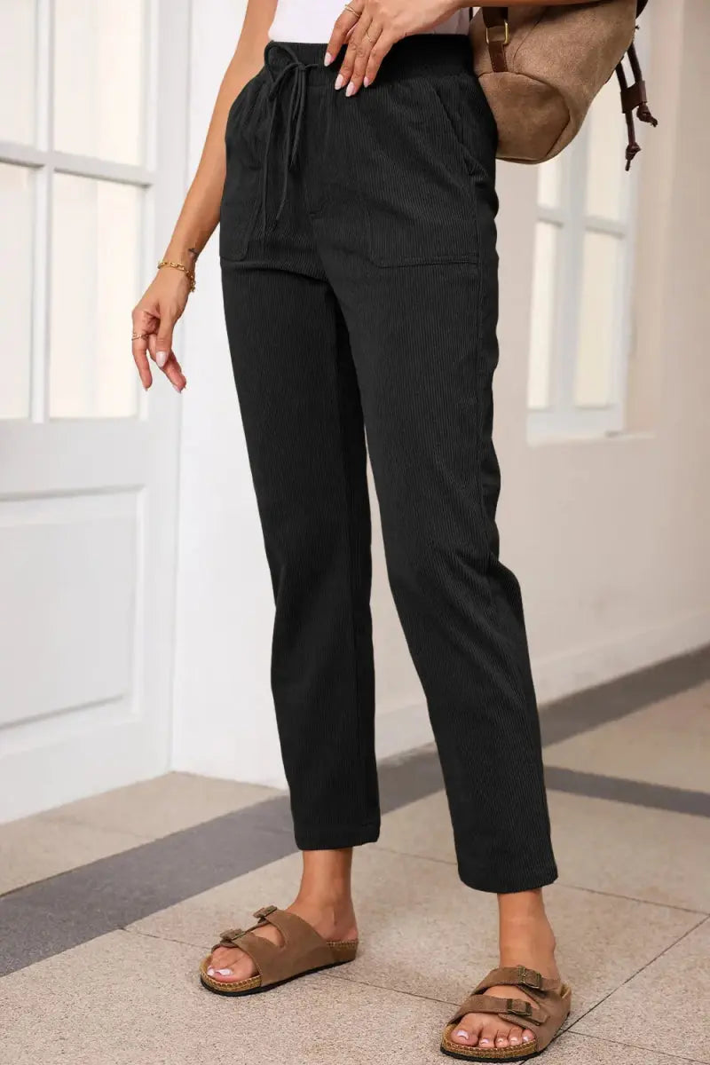Trendsi Drawstring Pants Women's Casual Everyday Straight Leg with Pockets