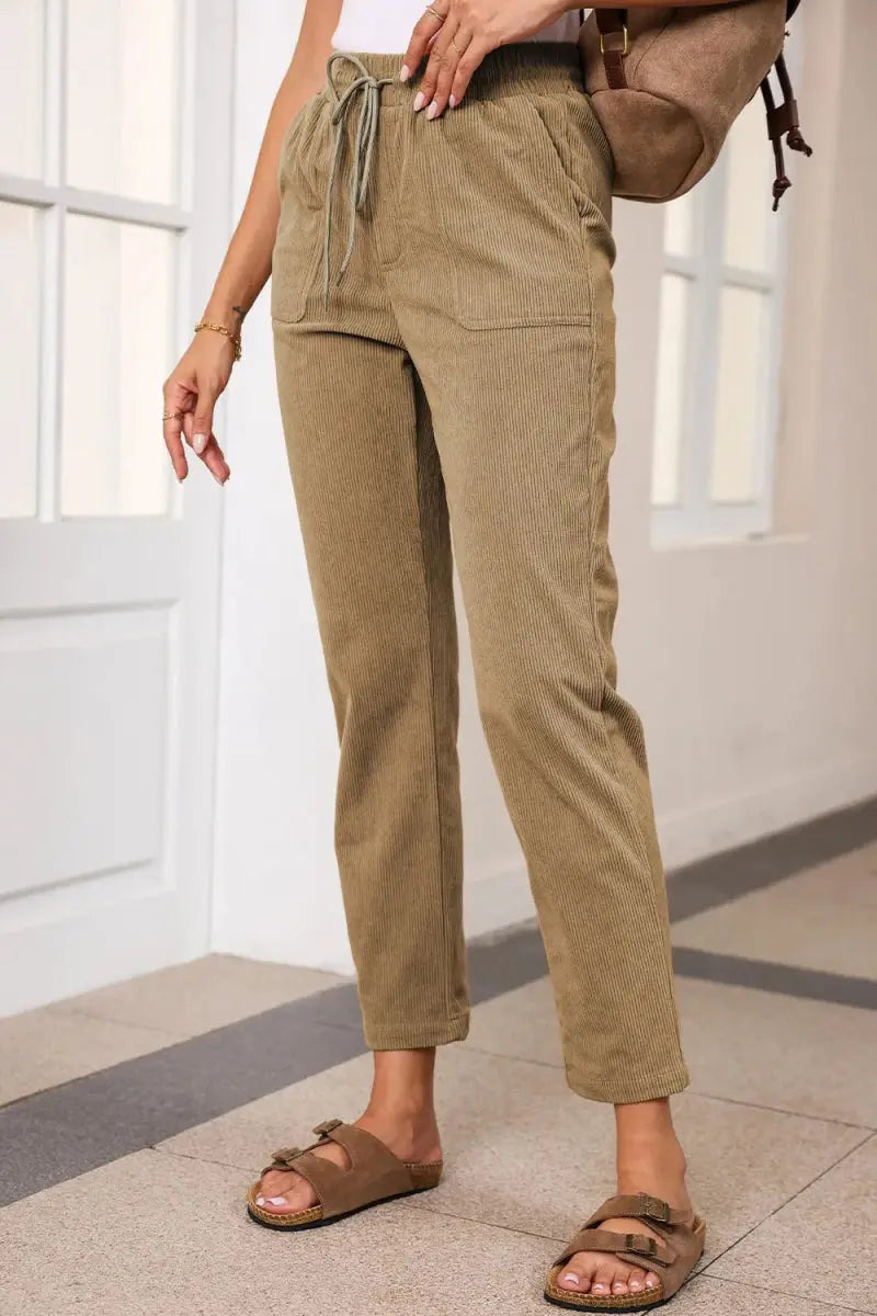 Trendsi Drawstring Pants Women's Casual Everyday Straight Leg with Pockets