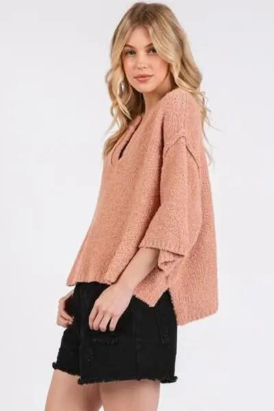Sweaters Trendsi Knit Sweater Women's Casual Everyday Top Side Slit Drop Shoulder Soft