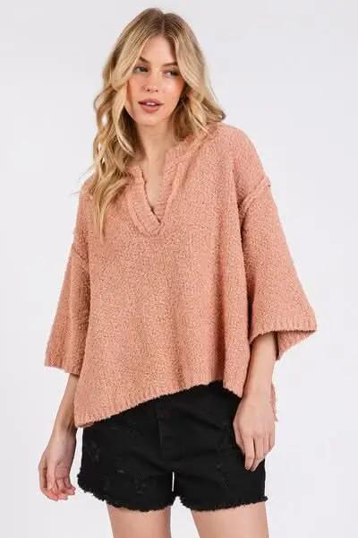 Sweaters Trendsi Knit Sweater Women's Casual Everyday Top Side Slit Drop Shoulder Soft