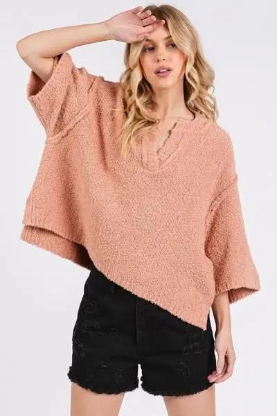 Sweaters Trendsi Knit Sweater Women's Casual Everyday Top Side Slit Drop Shoulder Soft