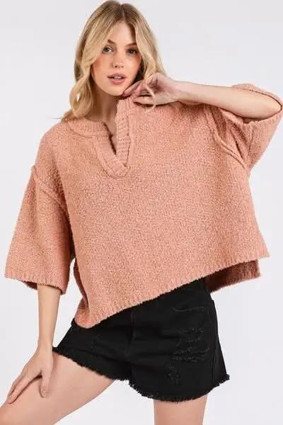 Sweaters Trendsi Knit Sweater Women's Casual Everyday Top Side Slit Drop Shoulder Soft