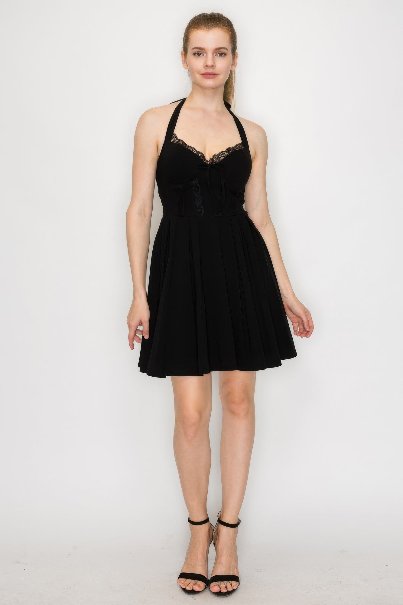 Corset Self-tie Ribbon Zippered Dress