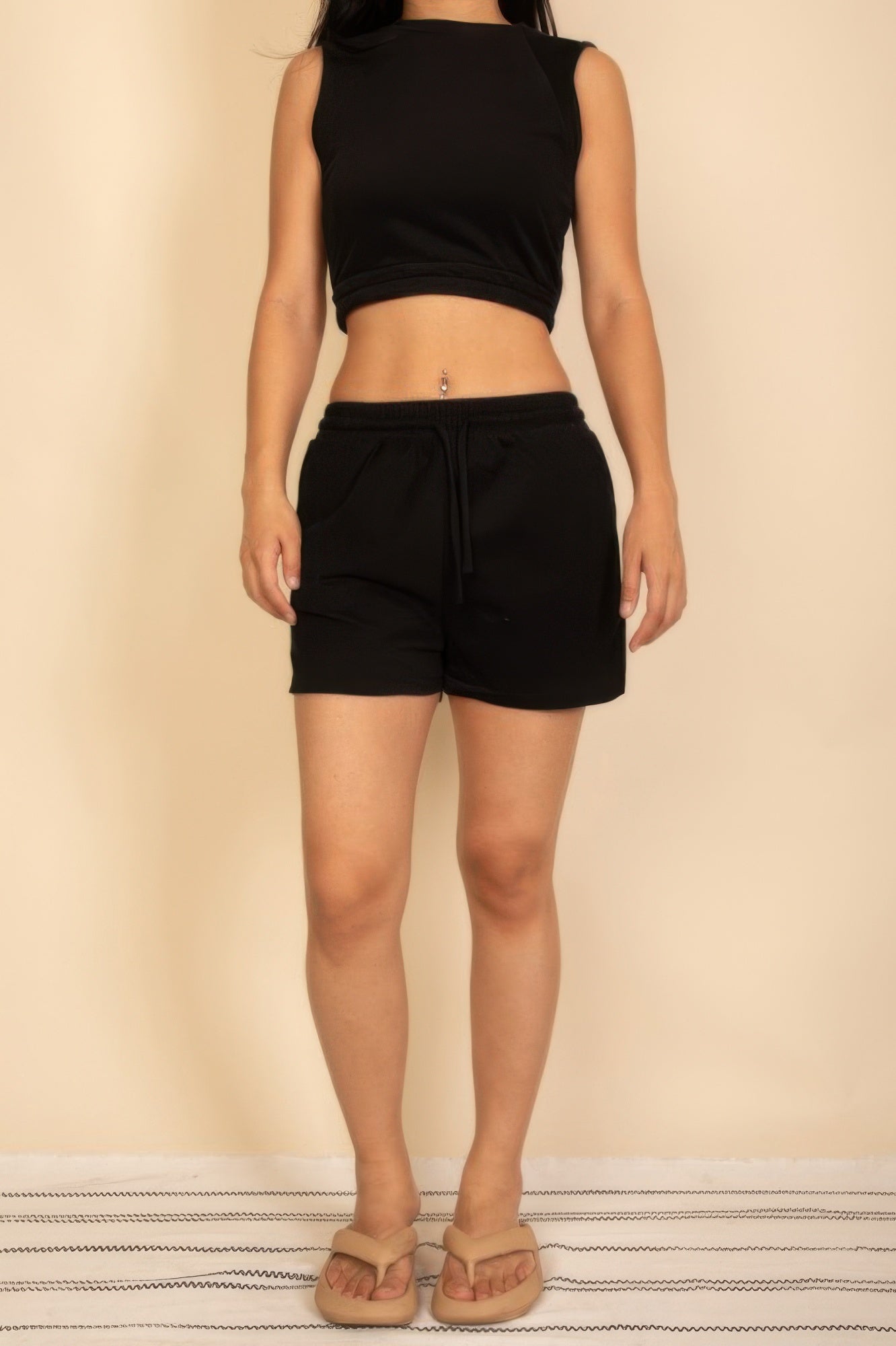 Cotton French Terry Crop Top & Shorts Set