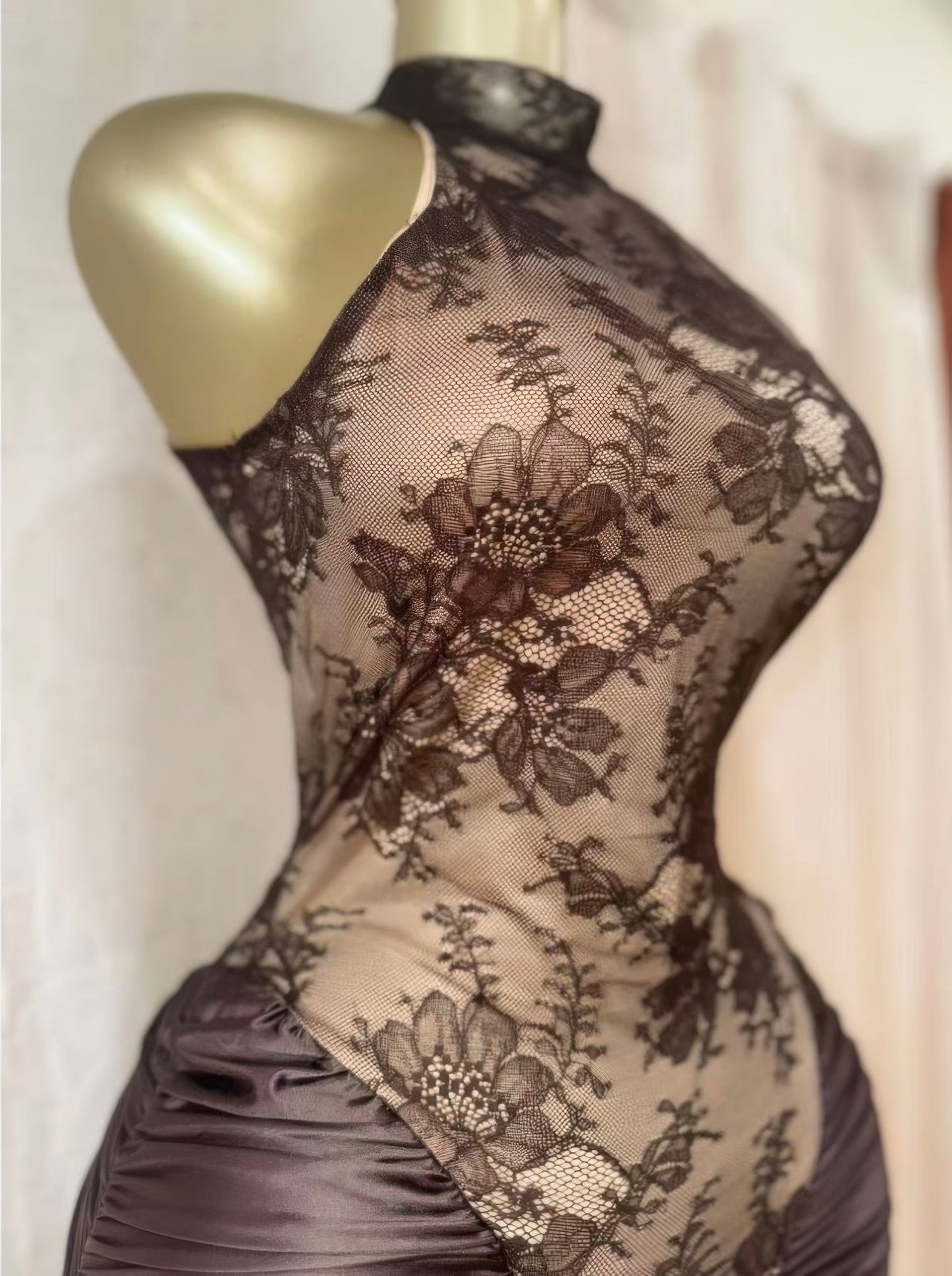 Crimson Lace Hourglass Dress