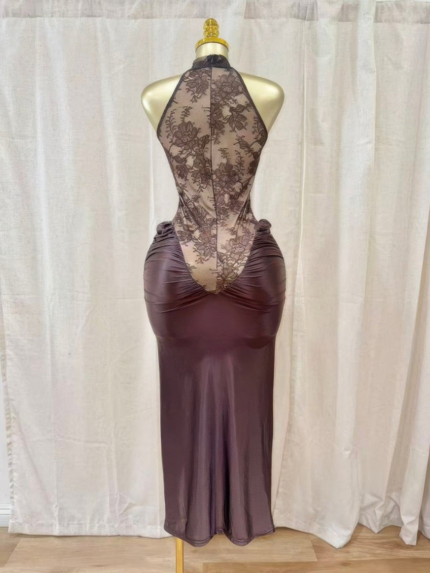 Crimson Lace Hourglass Dress