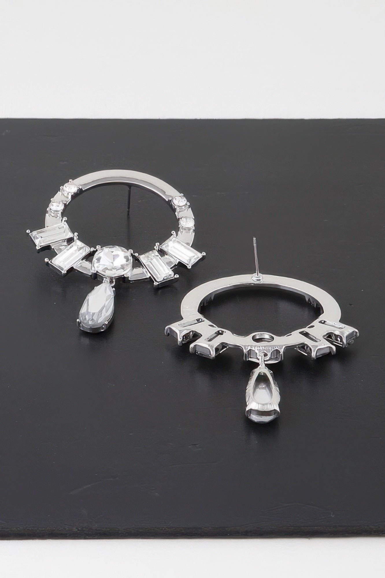 Crystal Jewel Rim Drop Earrings