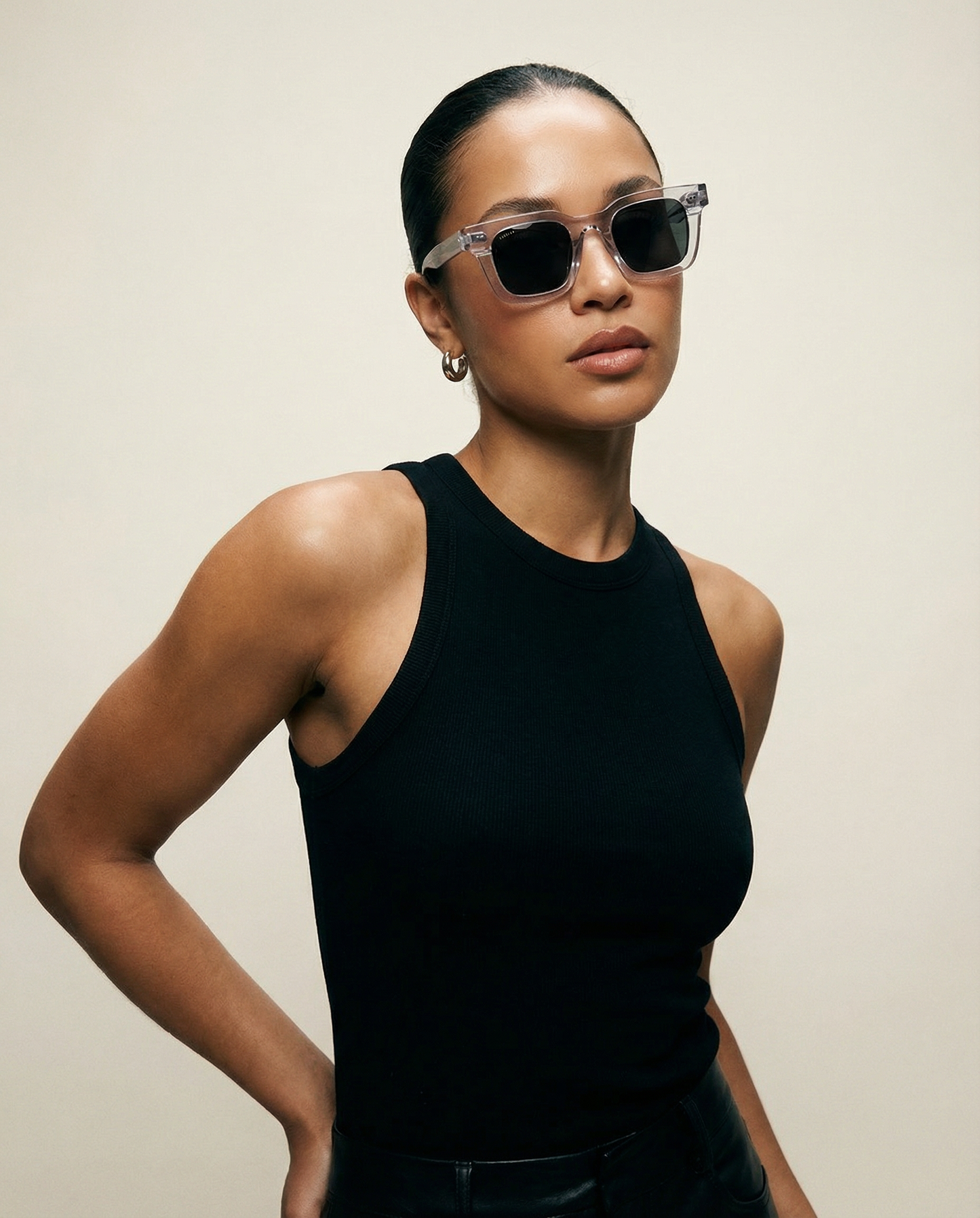 Cuadra 46mm Square Sunglasses | Clear